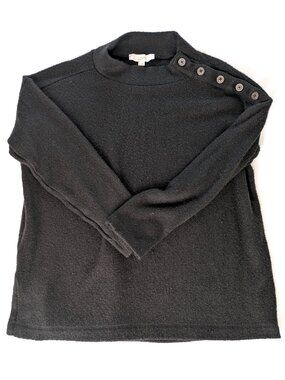 Gray Loft Sweater - Women's XL - Button Accent Long Sleeve Pullover Sweatshirt